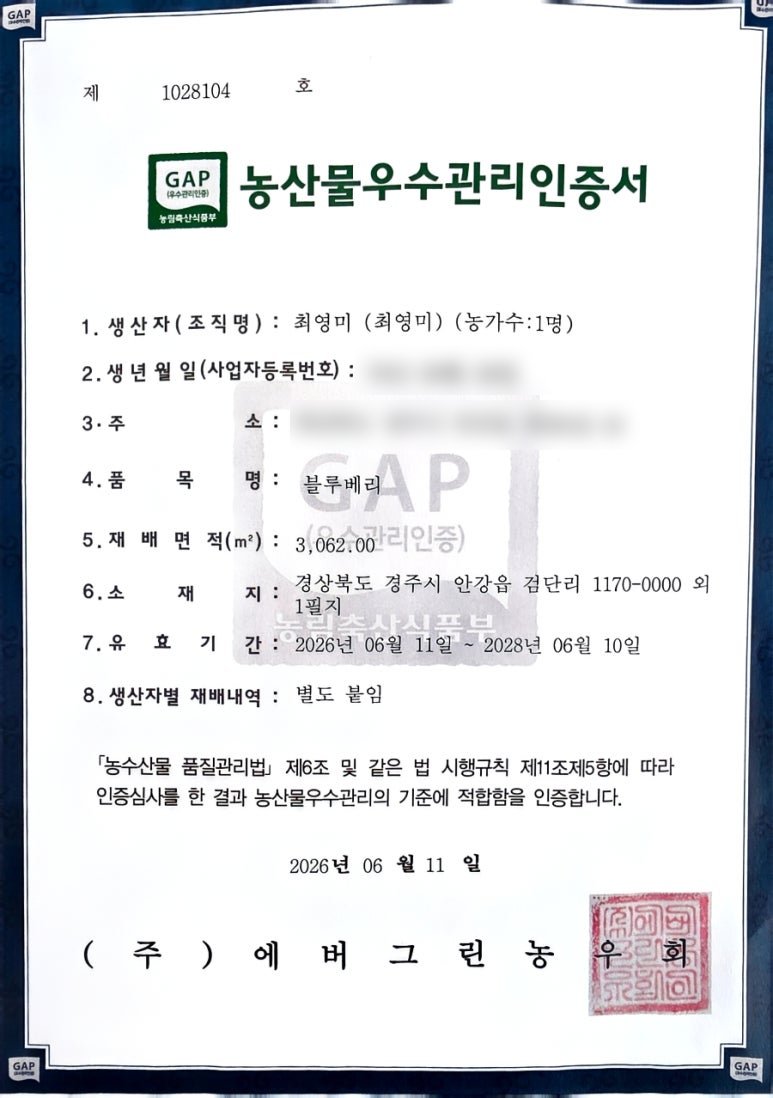 GAP 인증서
